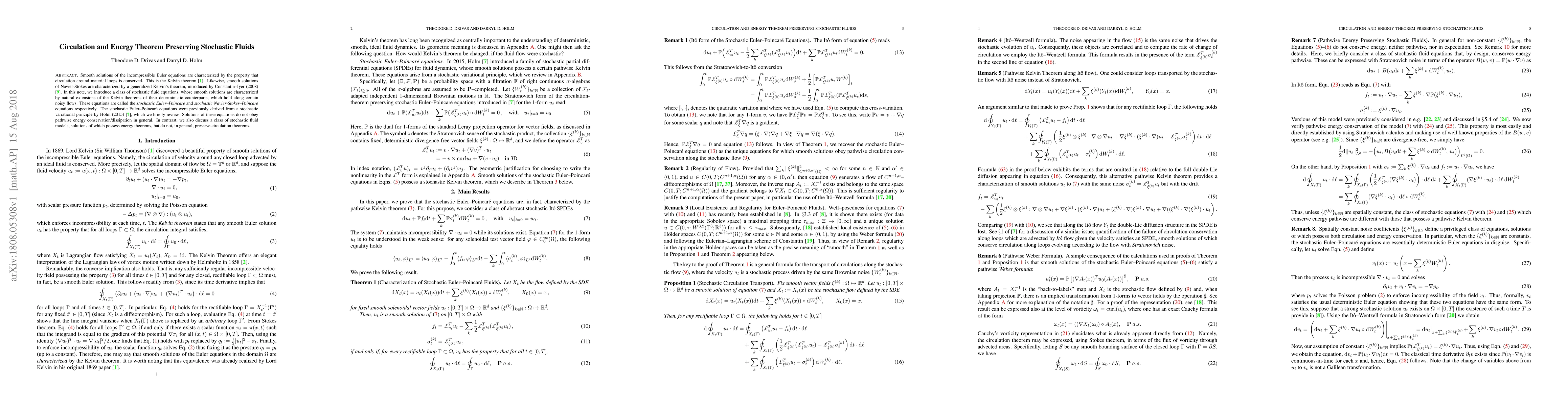 Thumbnail for Circulation and Energy Theorem Preserving Stochastic Fluids