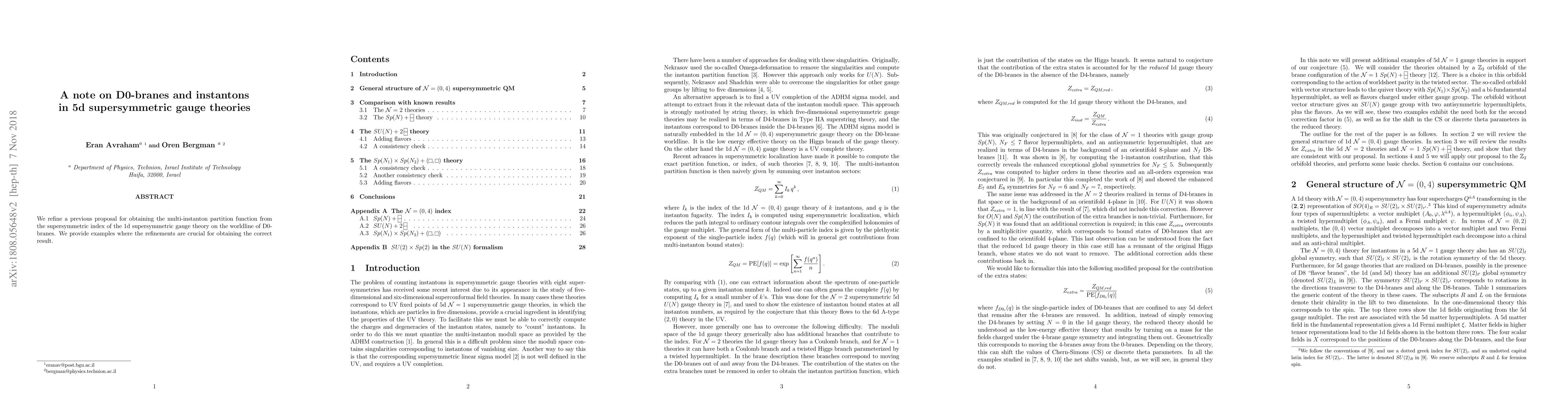 Thumbnail for A note on D0-branes and instantons in 5d supersymmetric gauge theories