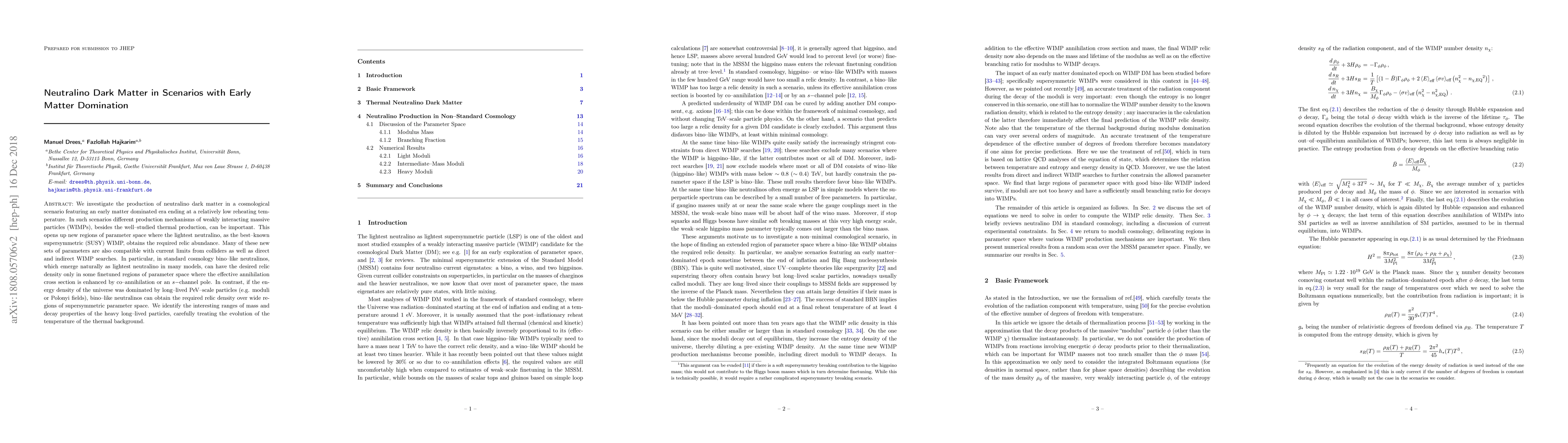 Thumbnail for Neutralino Dark Matter in Scenarios with Early Matter Domination
