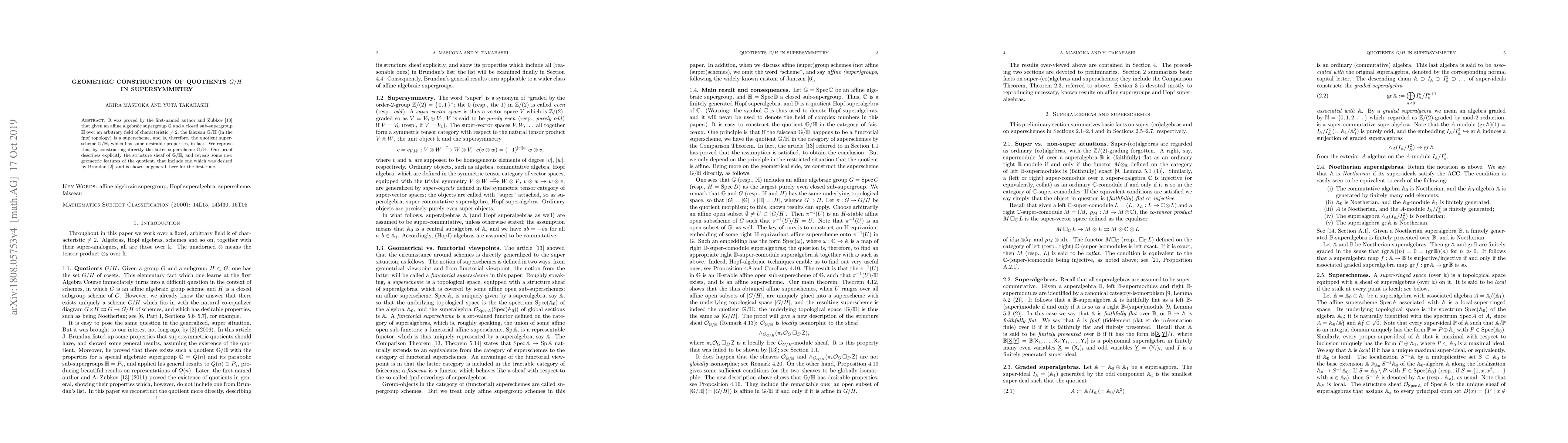 Thumbnail for Geometric construction of quotients $G/H$ in supersymmetry