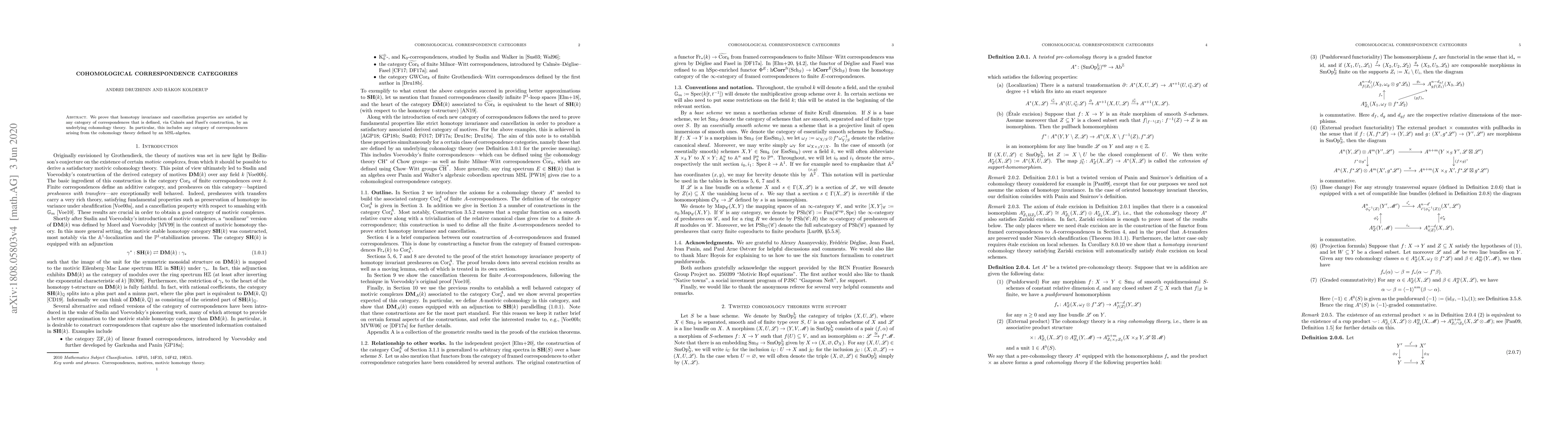 Thumbnail for Cohomological correspondence categories
