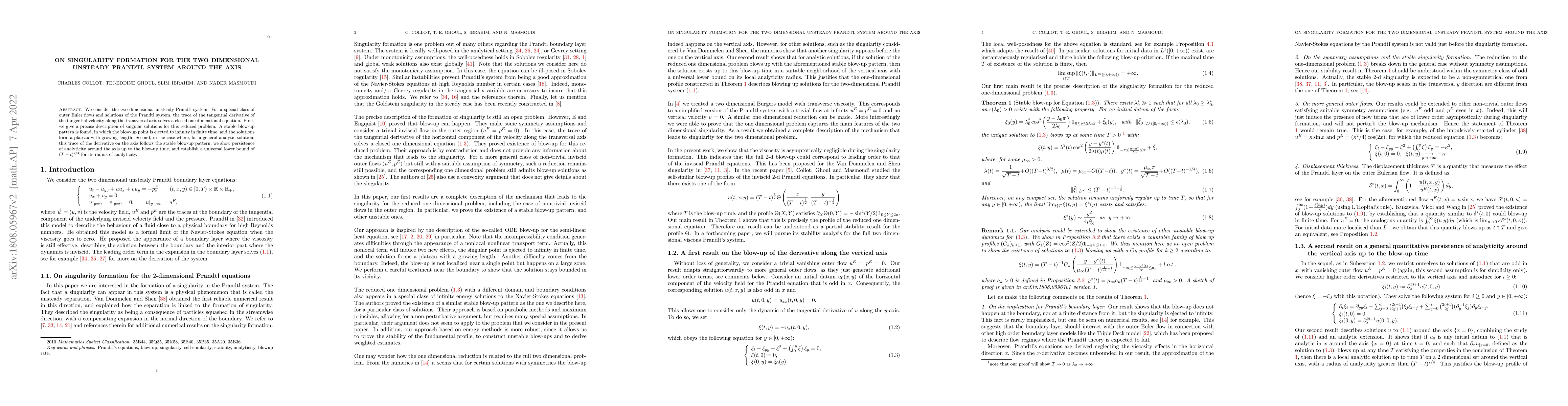 Thumbnail for On singularity formation for the two dimensional unsteady Prandtl system
  around the axis