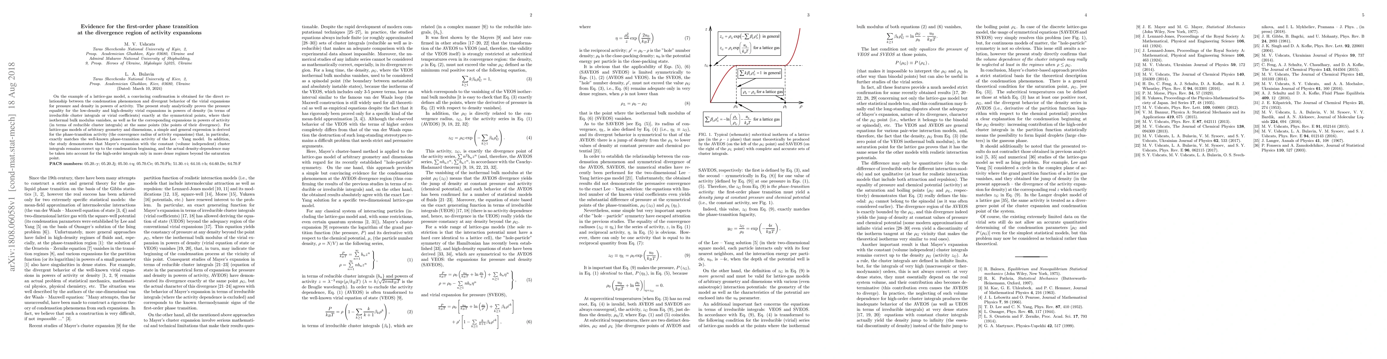Thumbnail for Evidence for the first-order phase transition at the divergence region
  of activity expansions