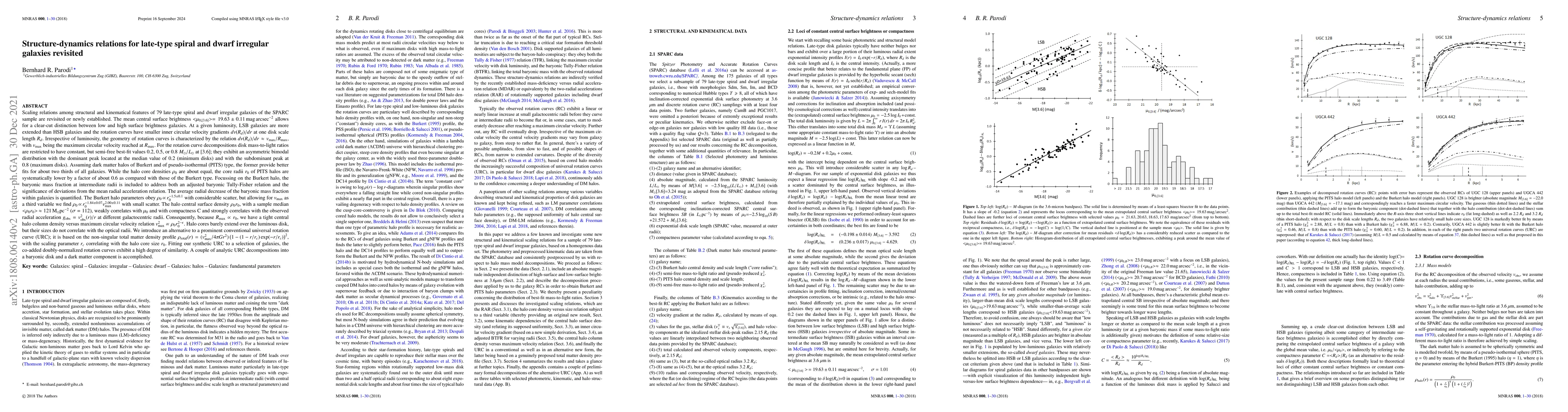 Thumbnail for Structure-dynamics relations for late-type spiral and dwarf irregular
  galaxies revisited