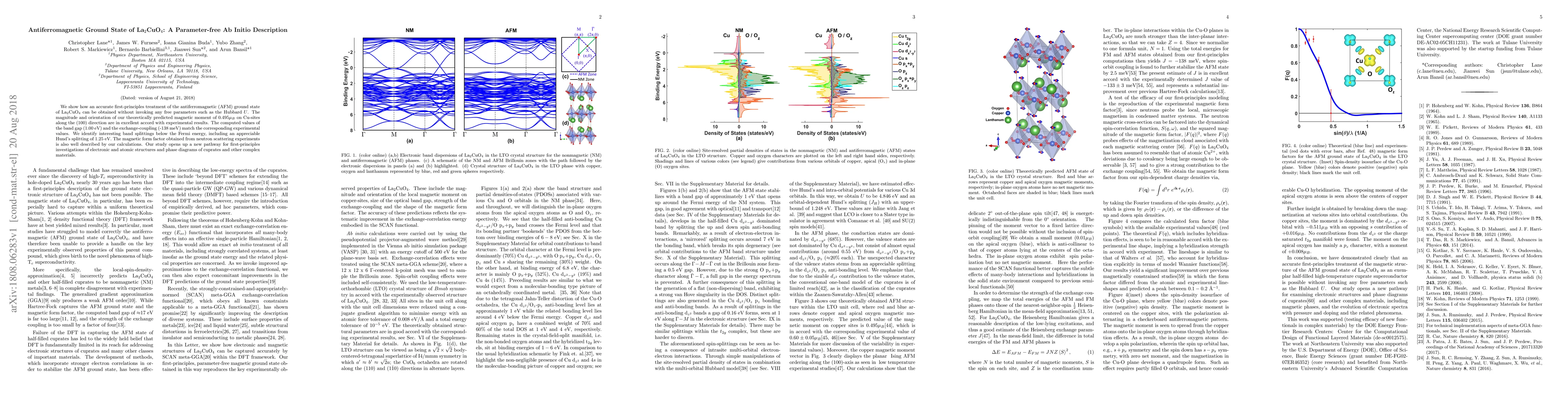 Thumbnail for Antiferromagnetic Ground State of La$_{2}$CuO$_{4}$: A Parameter-free Ab
  Initio Description