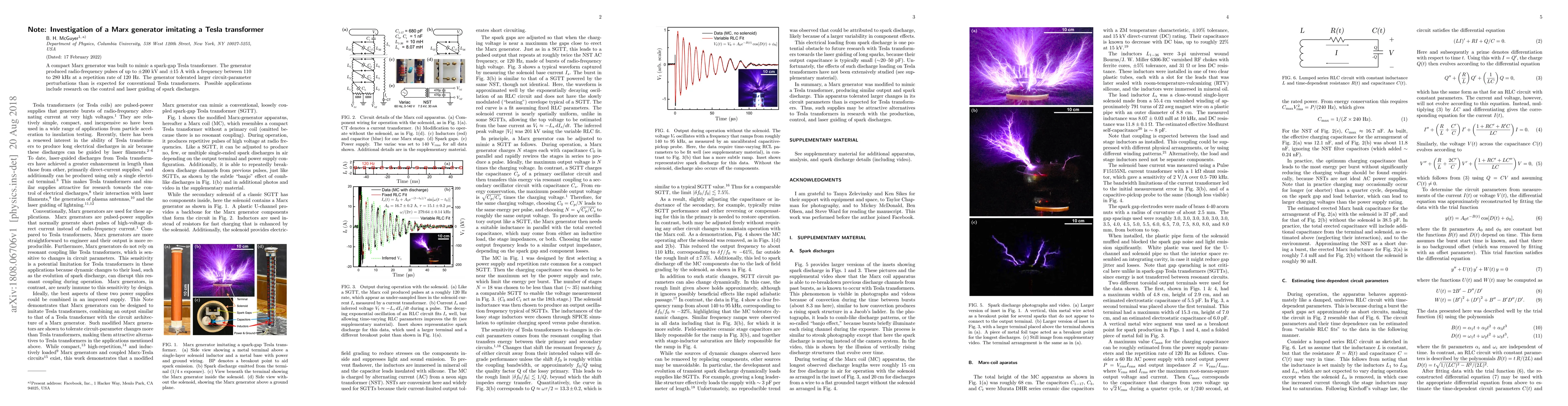 Thumbnail for Note: Investigation of a Marx generator imitating a Tesla transformer