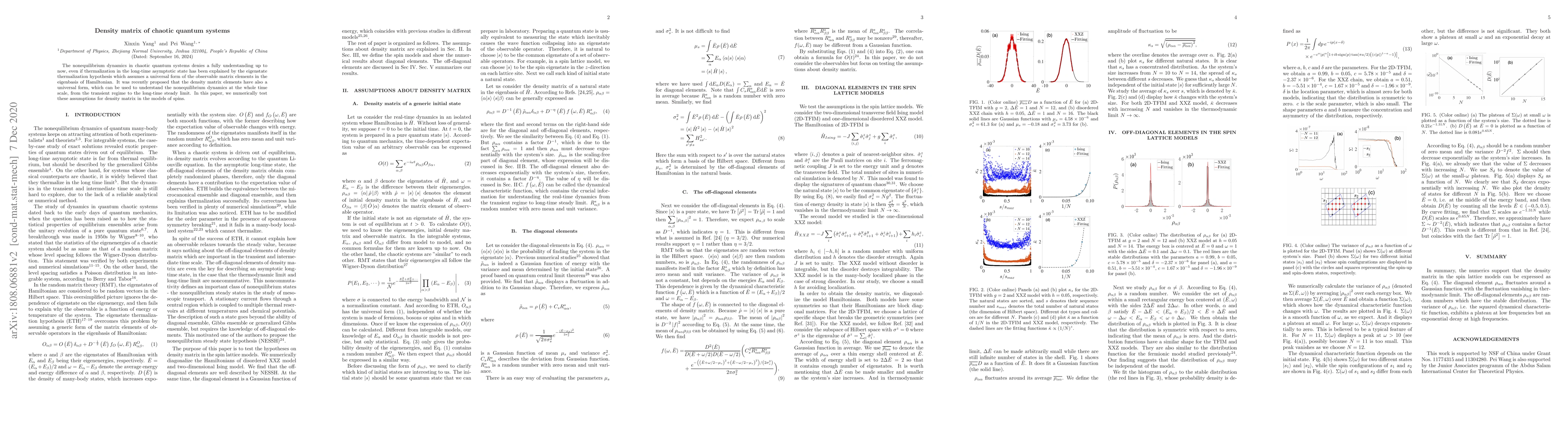 Thumbnail for Density matrix of chaotic quantum systems