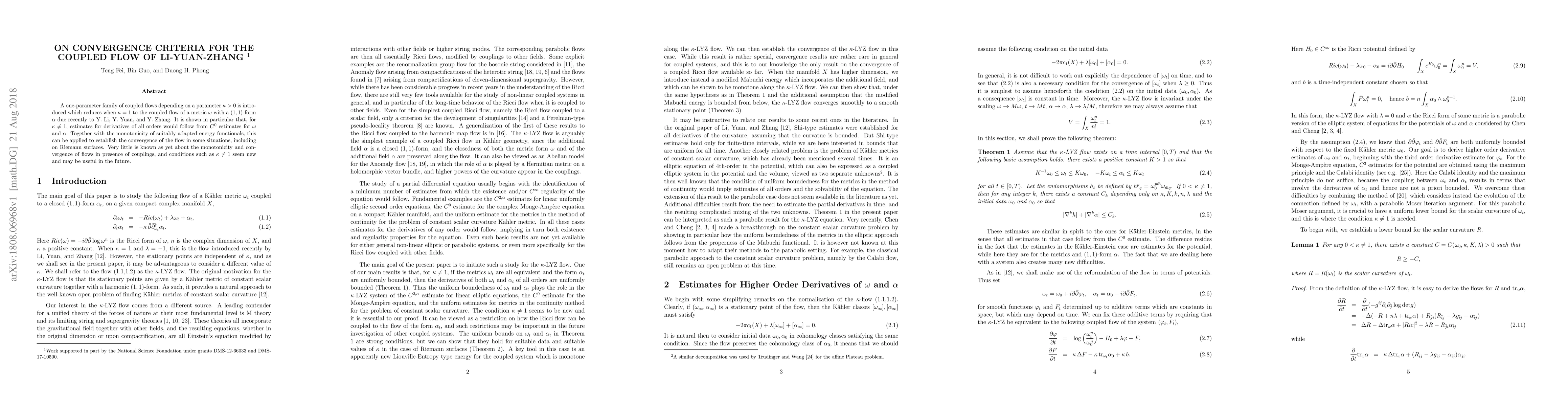 Thumbnail for On convergence criteria for the coupled flow of Li-Yuan-Zhang