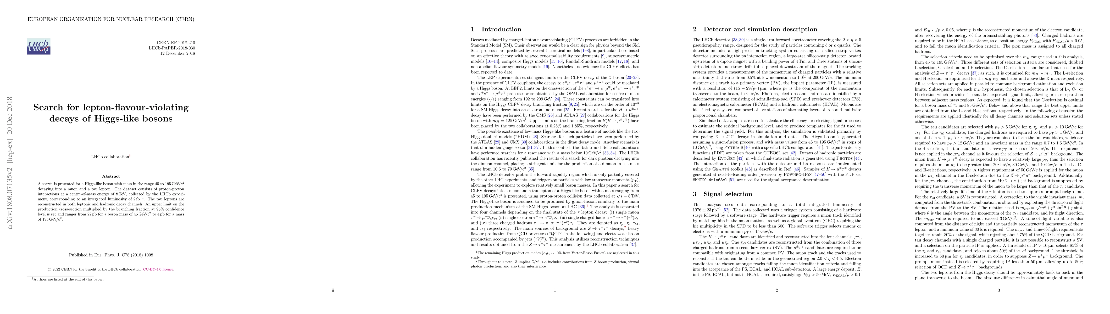 Thumbnail for Search for lepton-flavour-violating decays of Higgs-like bosons