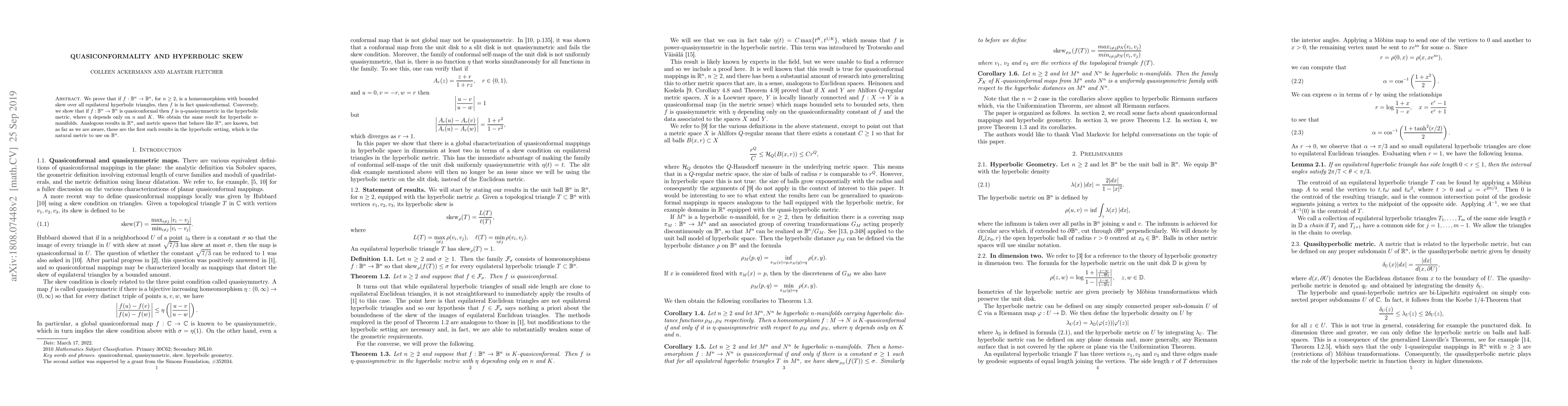 Thumbnail for Quasiconformality and hyperbolic skew
