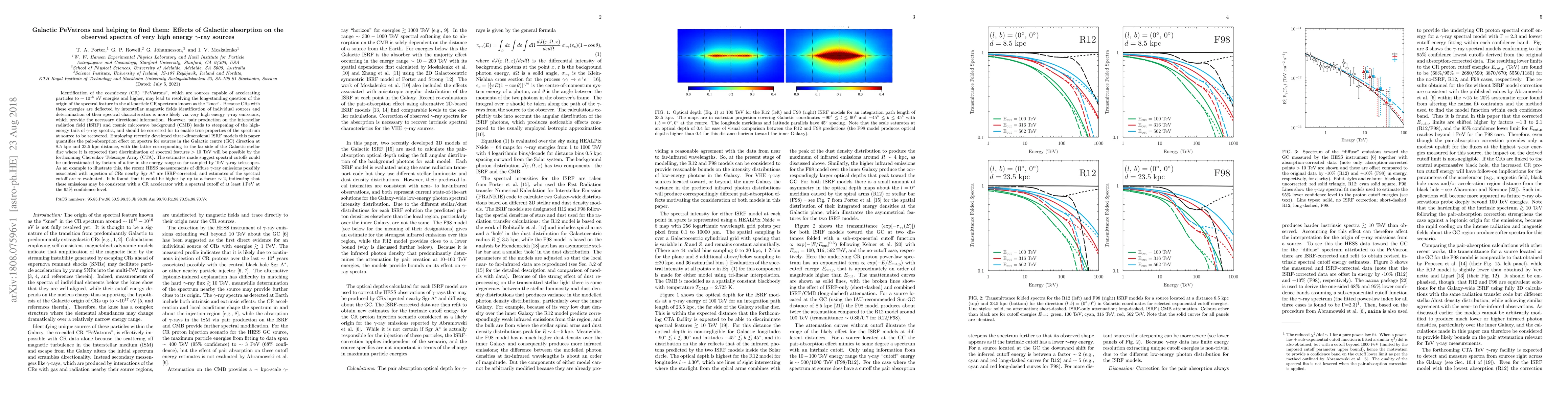 Thumbnail for Galactic PeVatrons and helping to find them: Effects of Galactic
  absorption on the observed spectra of very high energy $\gamma$-ray sources