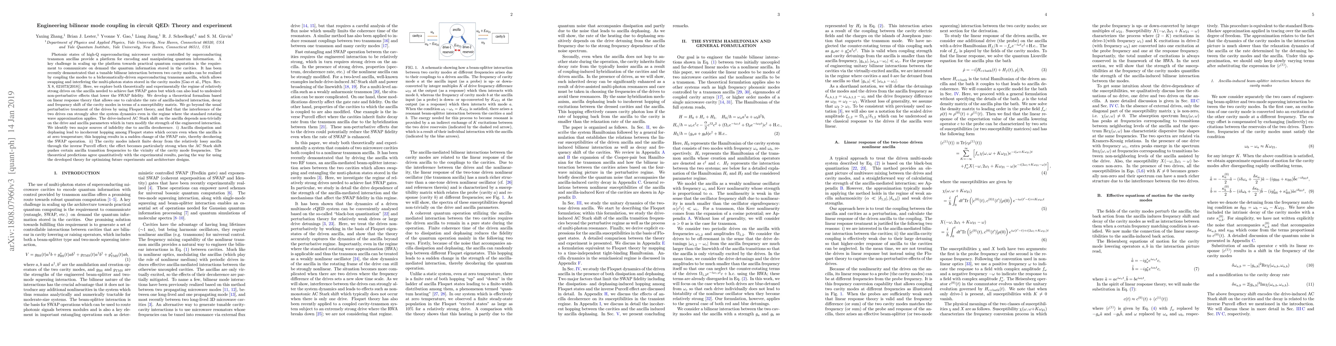 Thumbnail for Engineering bilinear mode coupling in circuit QED: Theory and experiment