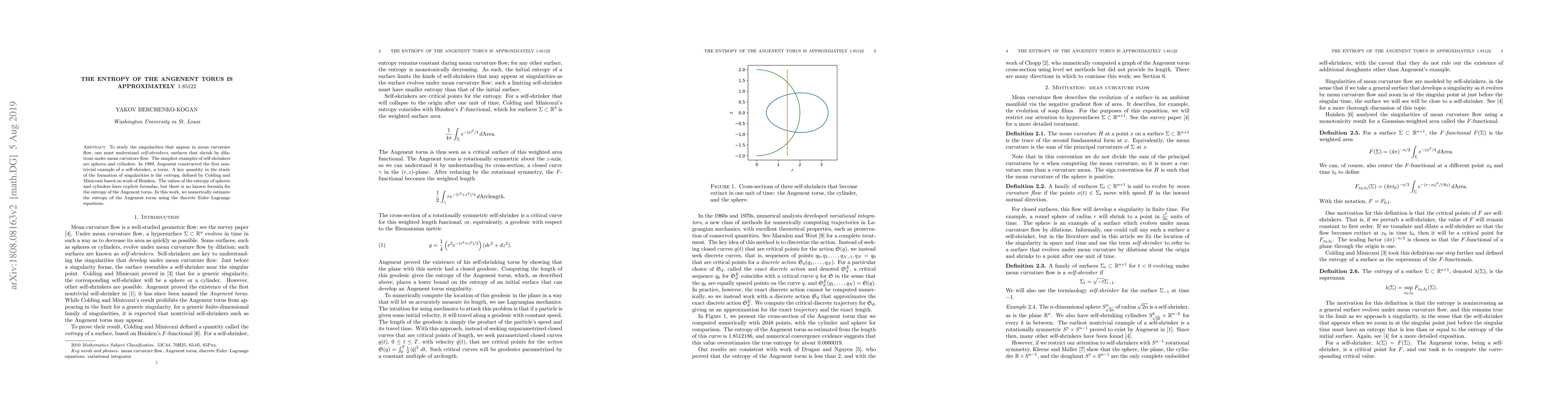 Thumbnail for The entropy of the Angenent torus is approximately 1.85122