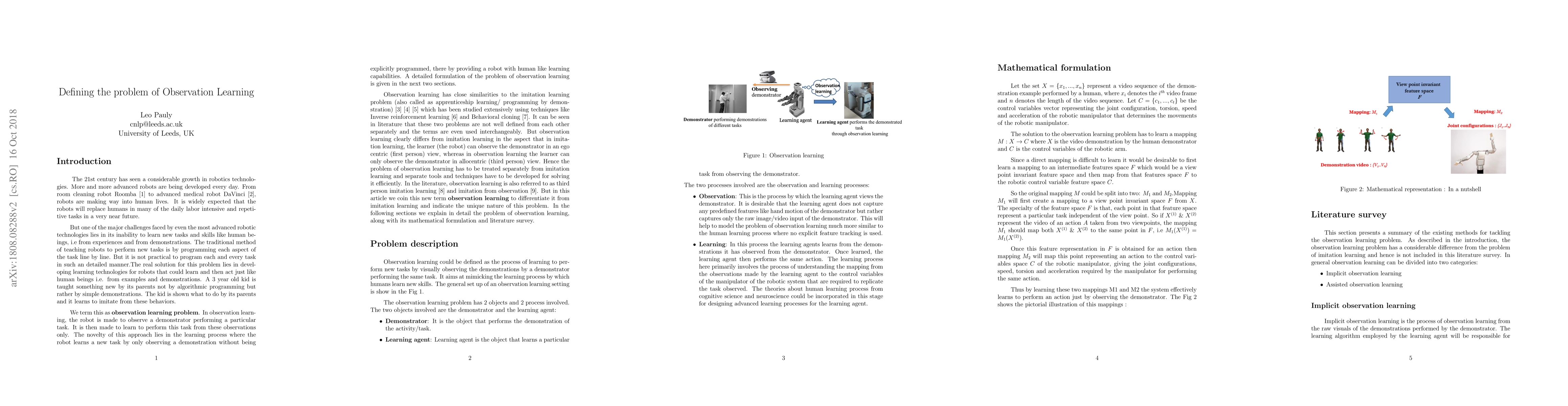 Thumbnail for Defining the problem of Observation Learning