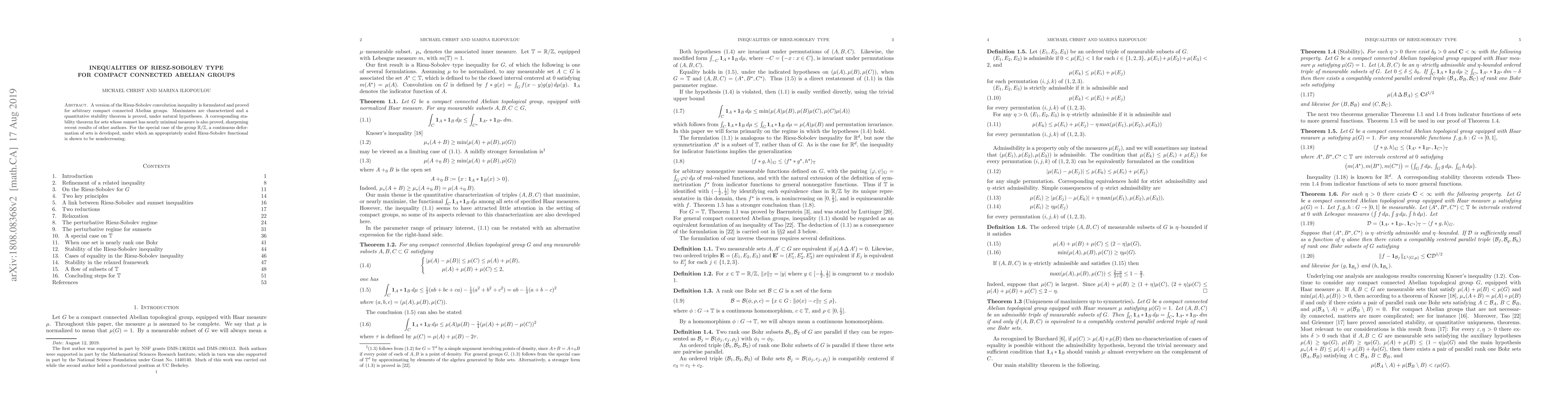 Thumbnail for Inequalities of Riesz-Sobolev type for compact connected Abelian groups