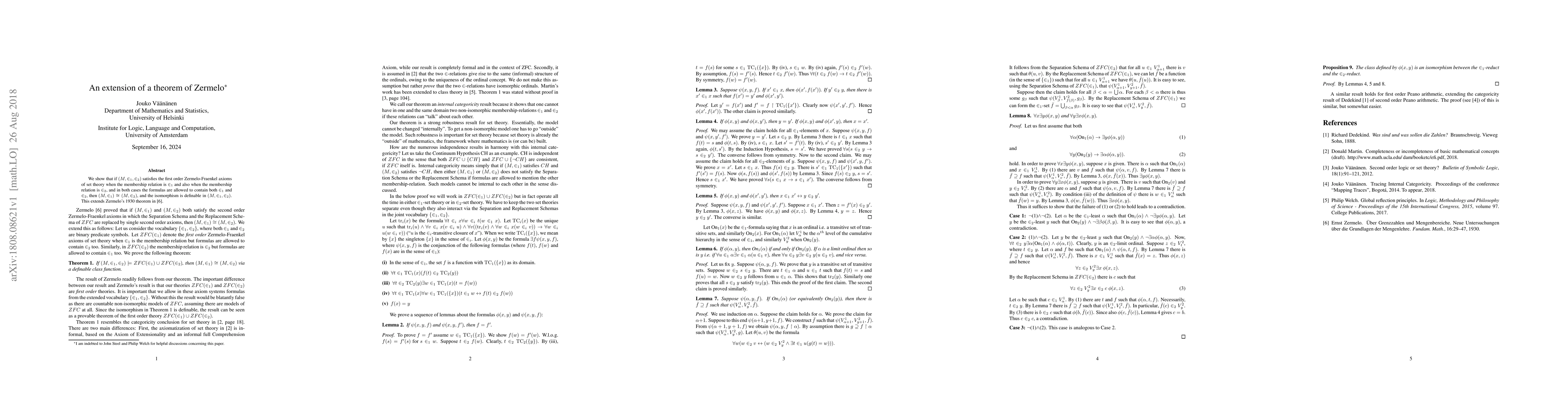 Thumbnail for An extension of a theorem of Zermelo