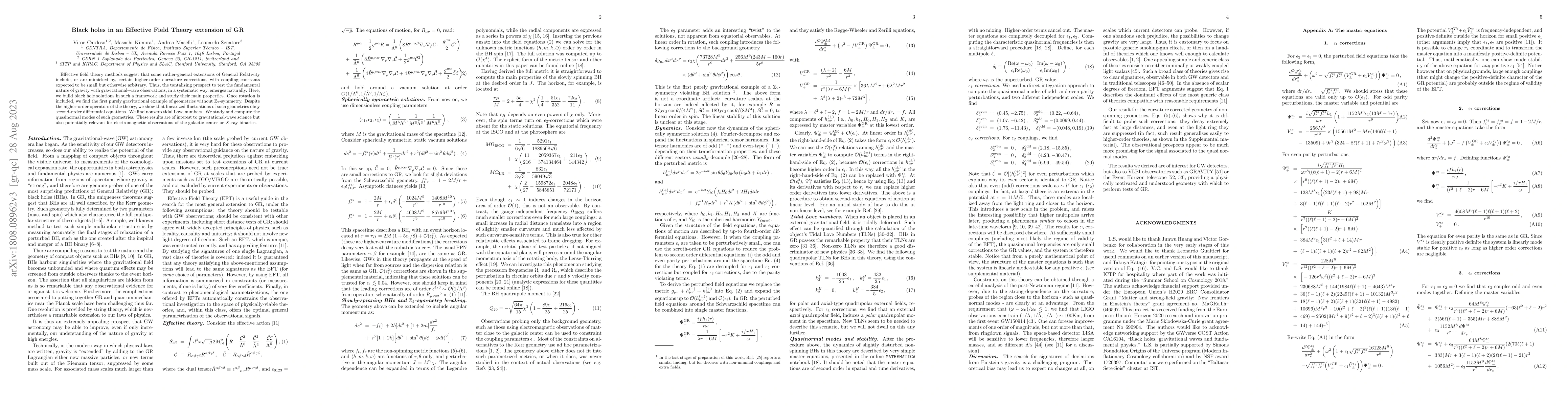 Thumbnail for Black holes in an Effective Field Theory extension of GR