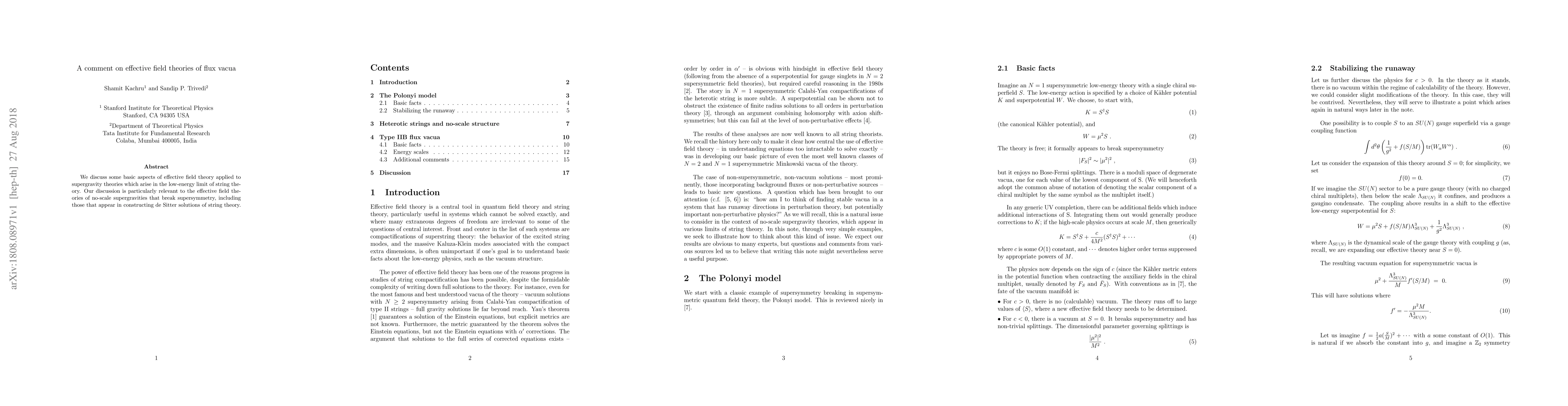 Thumbnail for A comment on effective field theories of flux vacua