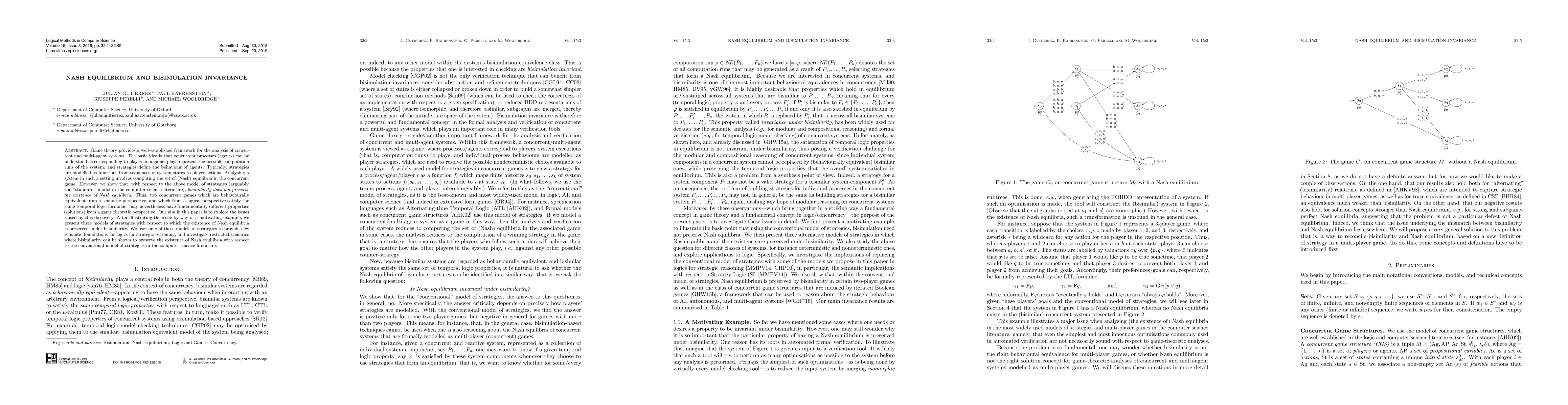 Thumbnail for Nash Equilibrium and Bisimulation Invariance