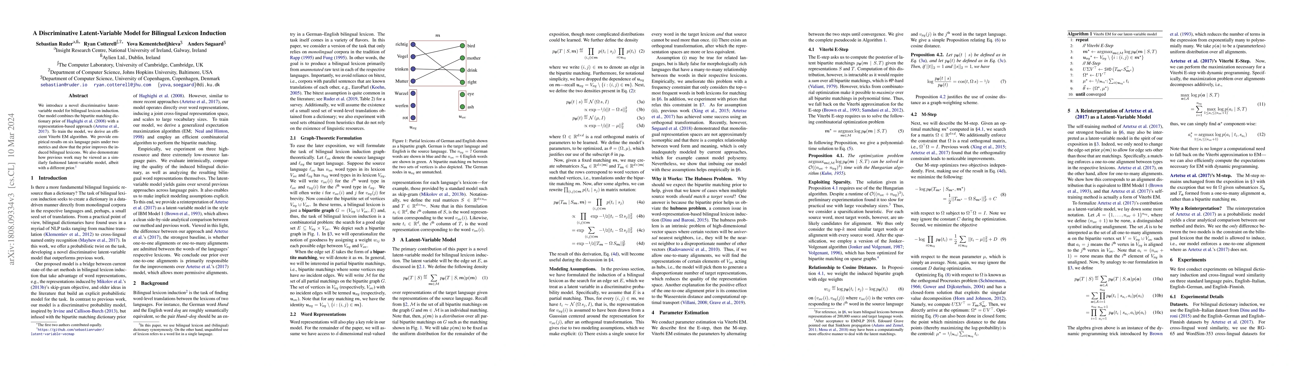 Thumbnail for A Discriminative Latent-Variable Model for Bilingual Lexicon Induction