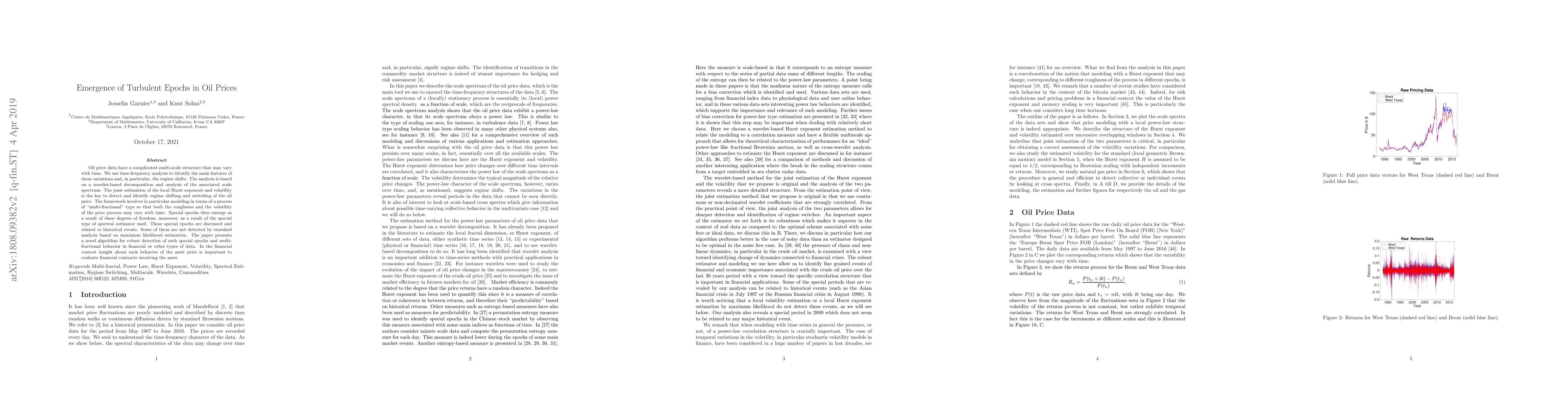 Thumbnail for Emergence of Turbulent Epochs in Oil Prices
