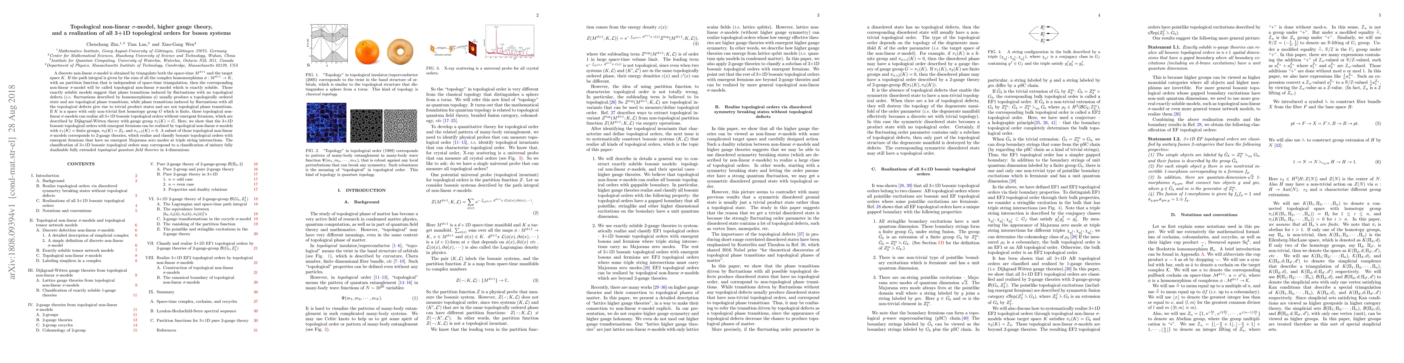 Thumbnail for Topological non-linear $\sigma$-model, higher gauge theory, and a
  realization of all 3+1D topological orders for boson systems