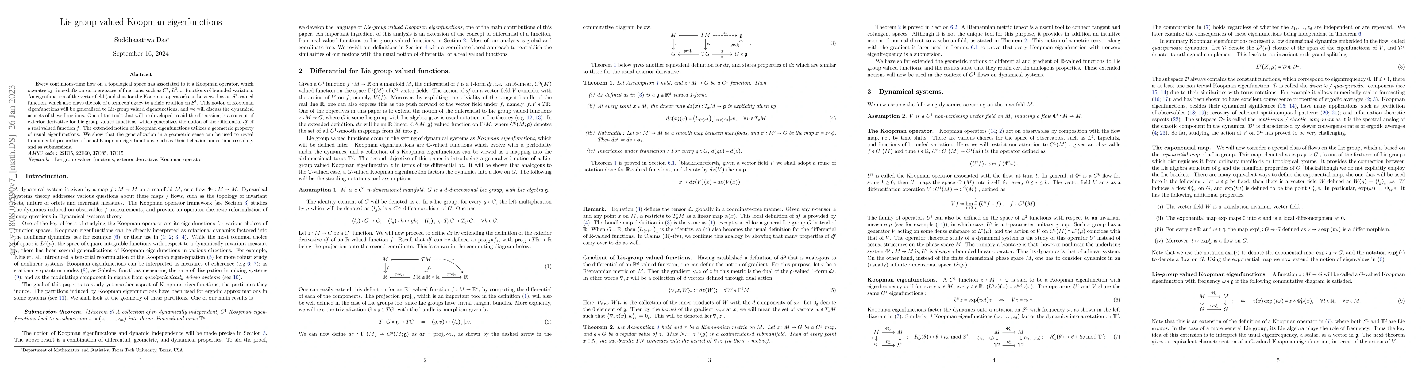 Thumbnail for Lie group valued Koopman eigenfunctions