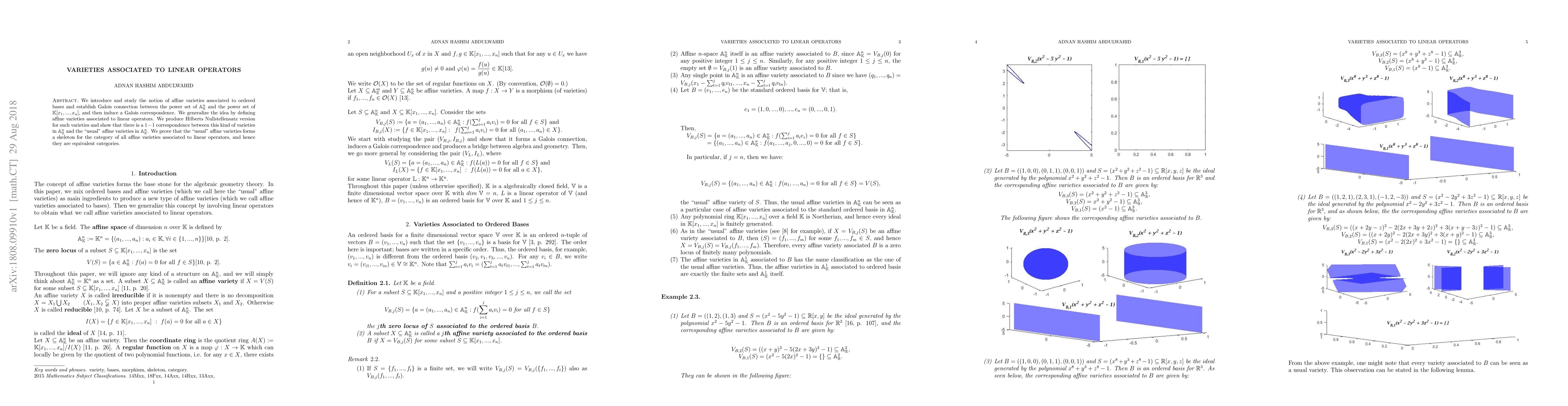 Thumbnail for Varieties Associated to Linear operators