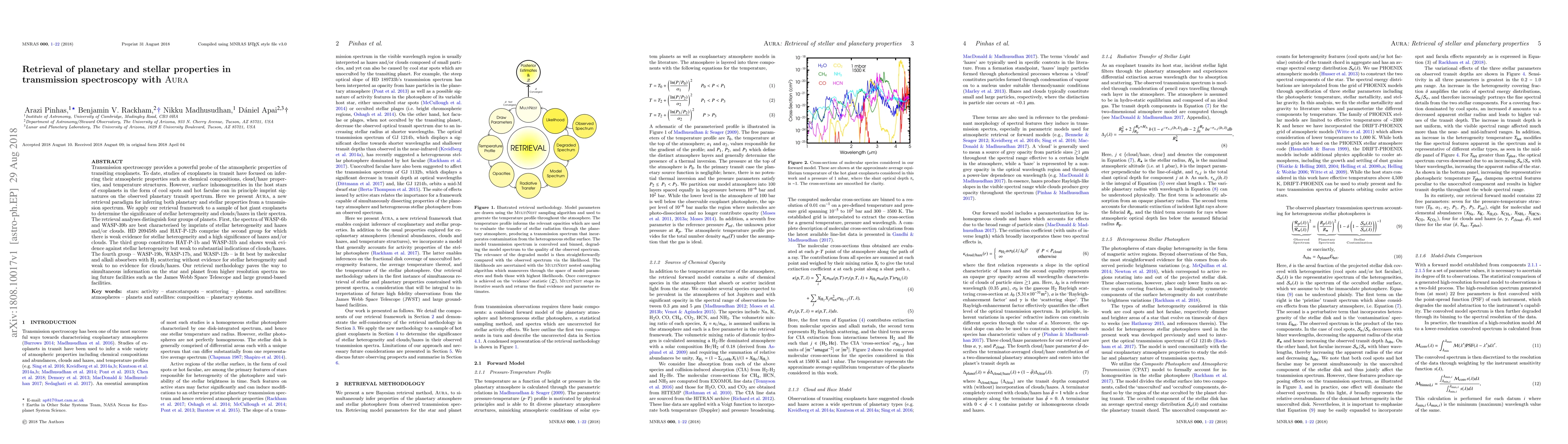 Thumbnail for Retrieval of planetary and stellar properties in transmission
  spectroscopy with Aura