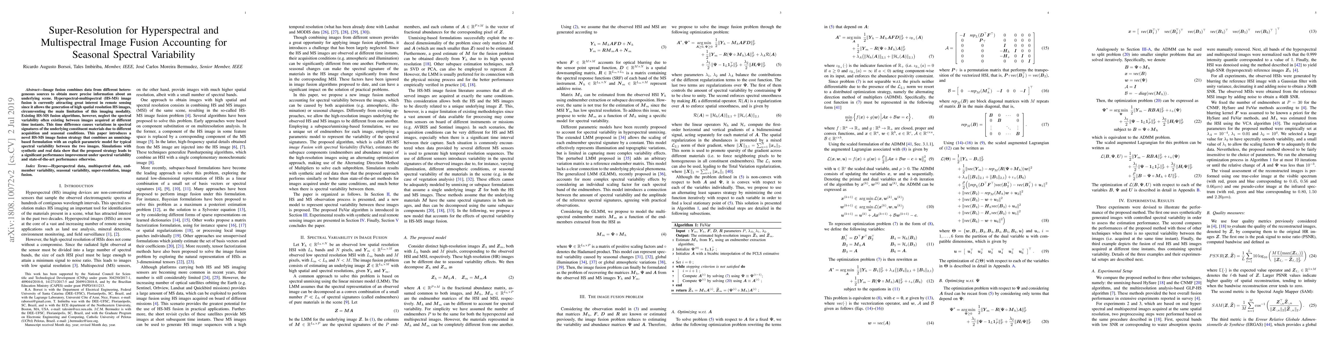 Thumbnail for Super-Resolution for Hyperspectral and Multispectral Image Fusion
  Accounting for Seasonal Spectral Variability