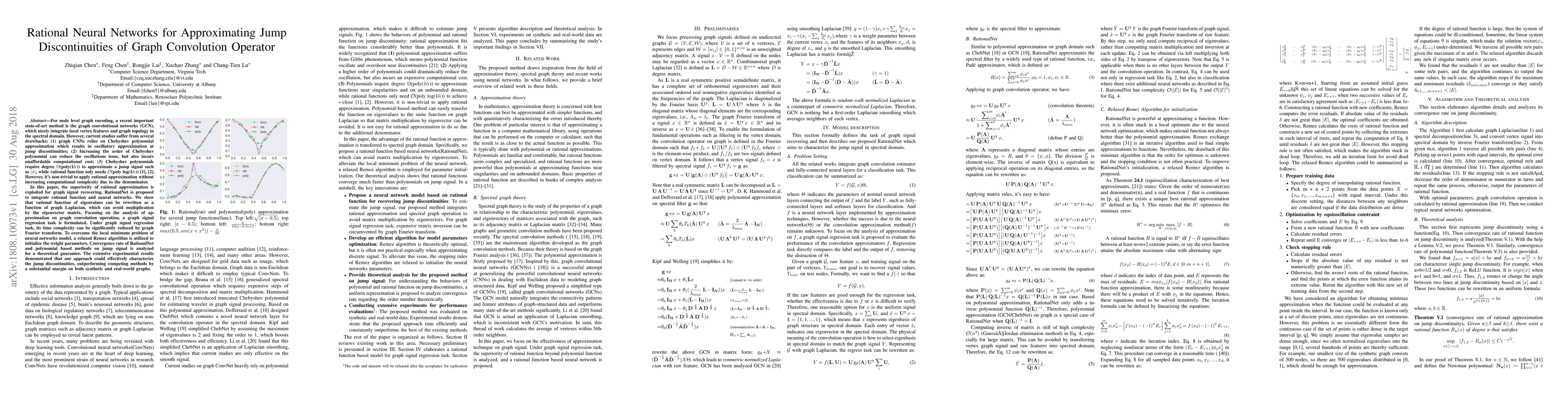 Thumbnail for Rational Neural Networks for Approximating Jump Discontinuities of Graph
  Convolution Operator