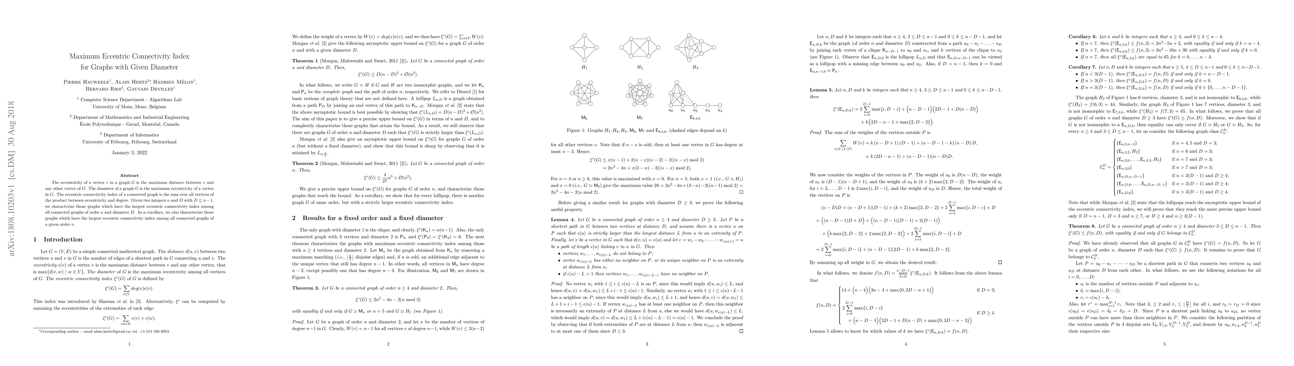 Thumbnail for Maximum Eccentric Connectivity Index for Graphs with Given Diameter