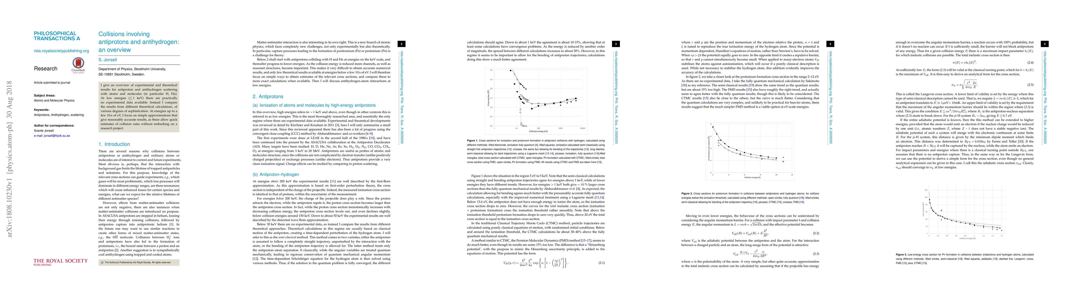 Thumbnail for Collisions involving antiprotons and antihydrogen: an overview