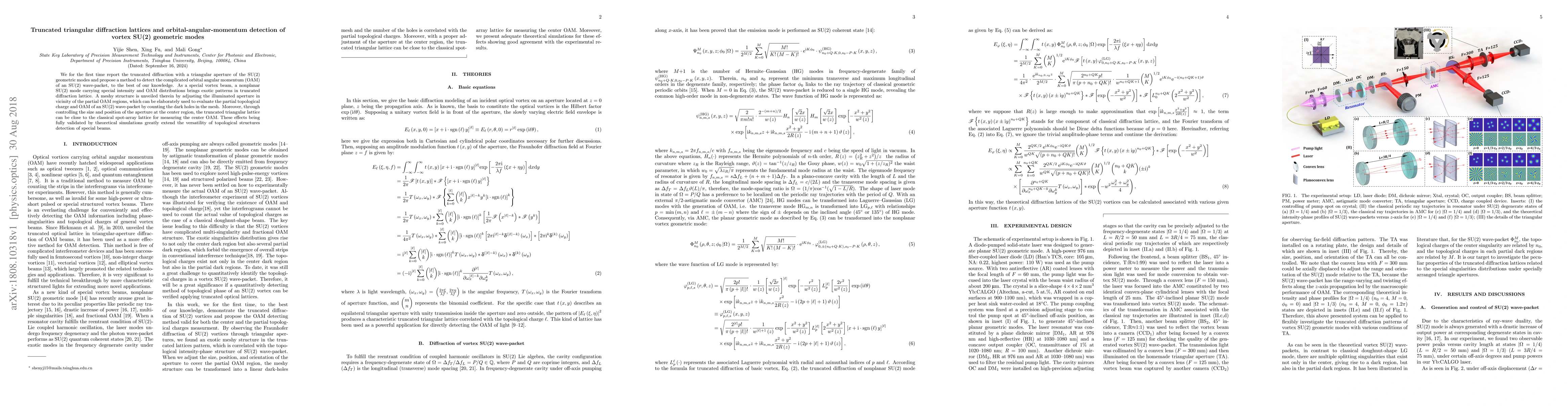 Thumbnail for Truncated triangular diffraction lattices and orbital-angular-momentum
  detection of vortex SU(2) geometric modes