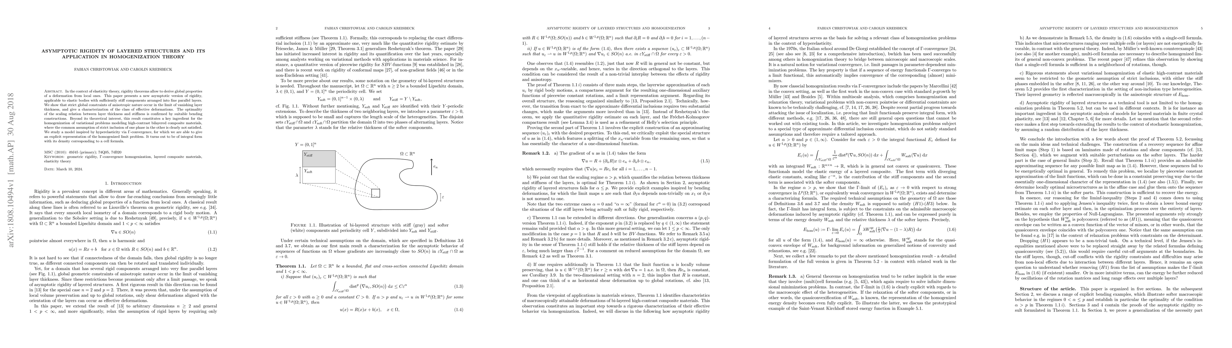 Thumbnail for Asymptotic rigidity of layered structures and its application in
  homogenization theory