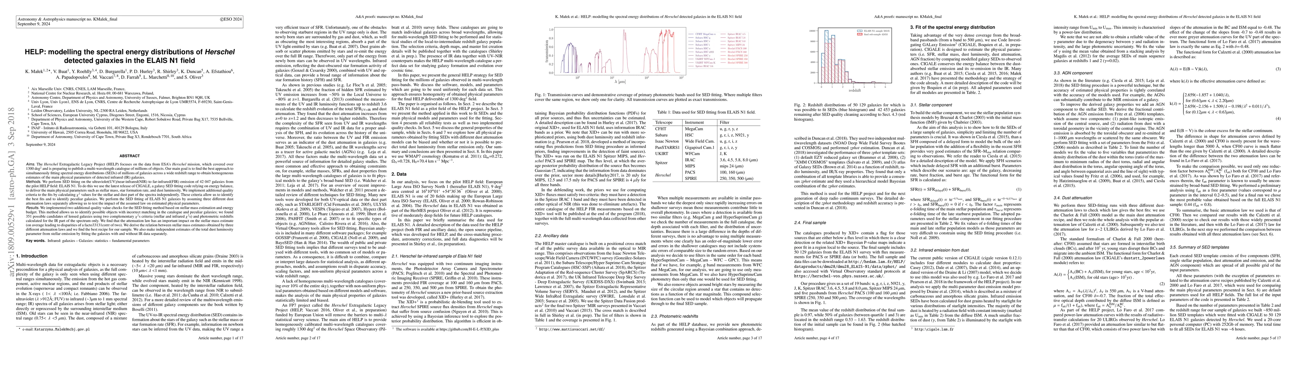 Thumbnail for HELP: modelling the spectral energy distributions of Herschel detected
  galaxies in the ELAIS N1 field