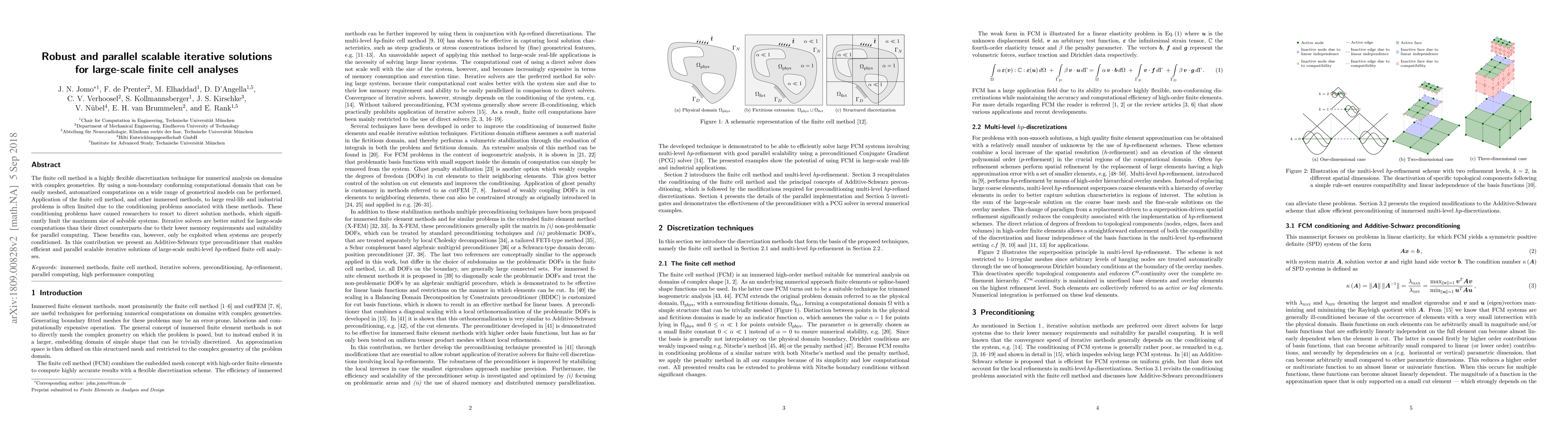 Thumbnail for Robust and parallel scalable iterative solutions for large-scale finite
  cell analyses
