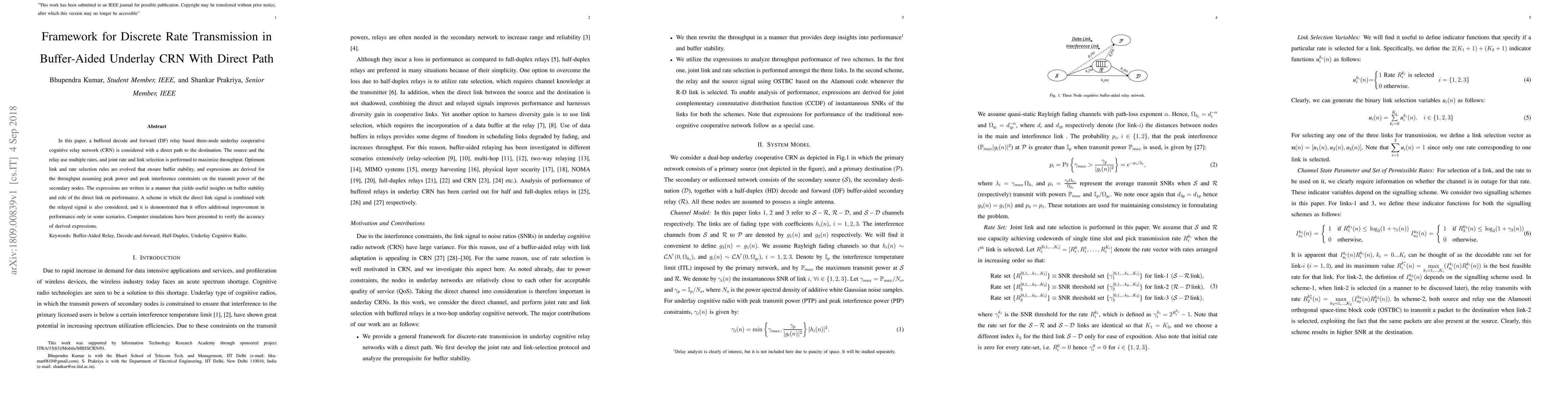 Thumbnail for Framework for Discrete Rate Transmission in Buffer-Aided Underlay CRN
  With Direct Path