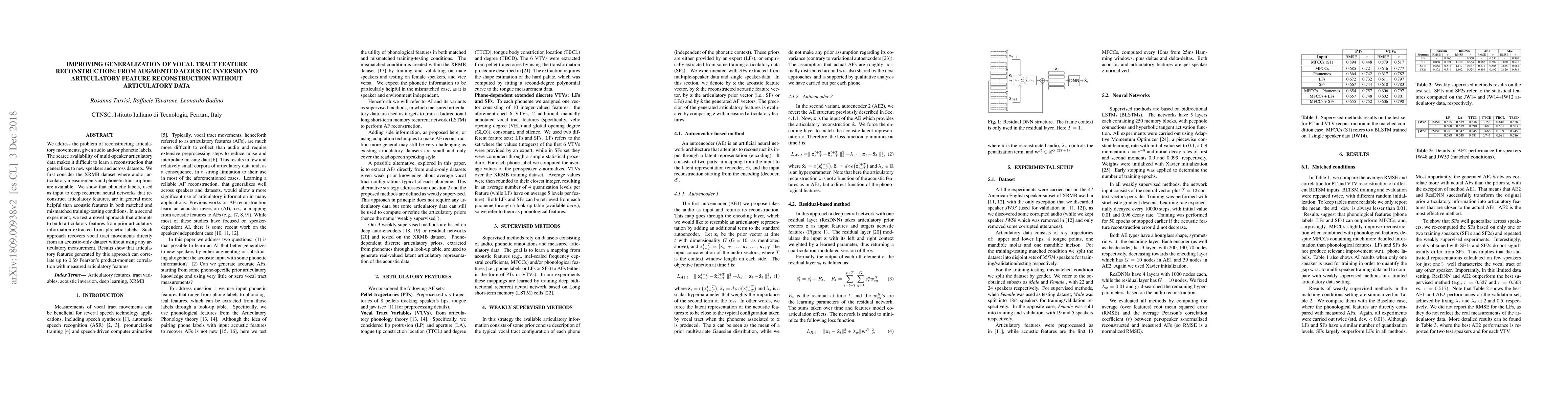 Thumbnail for Improving generalization of vocal tract feature reconstruction: from
  augmented acoustic inversion to articulatory feature reconstruction without
  articulatory data