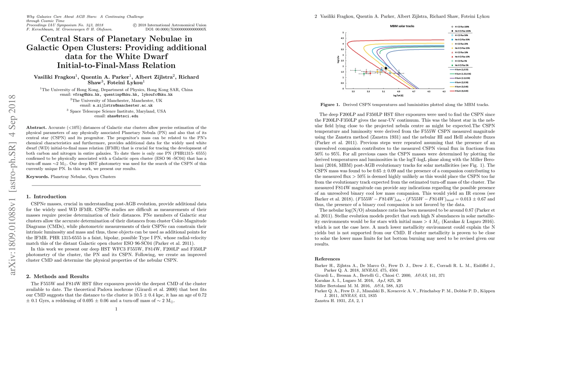 Thumbnail for Central Stars of Planetary Nebulae in Galactic Open Clusters: Providing
  additional data for the White Dwarf Initial-to-Final-Mass Relation