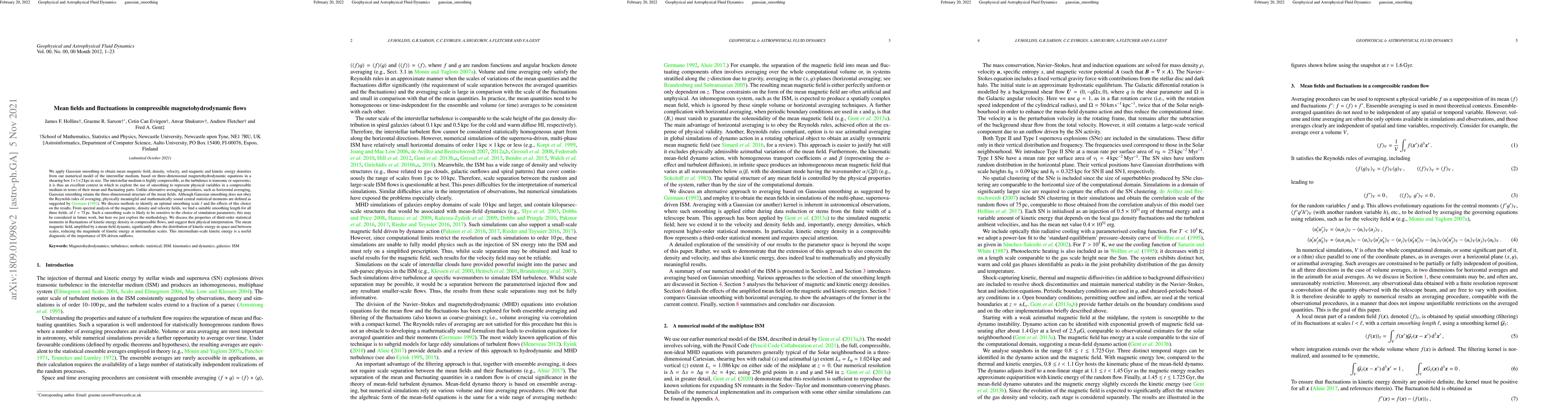 Thumbnail for Mean fields and fluctuations in compressible magnetohydrodynamic flows