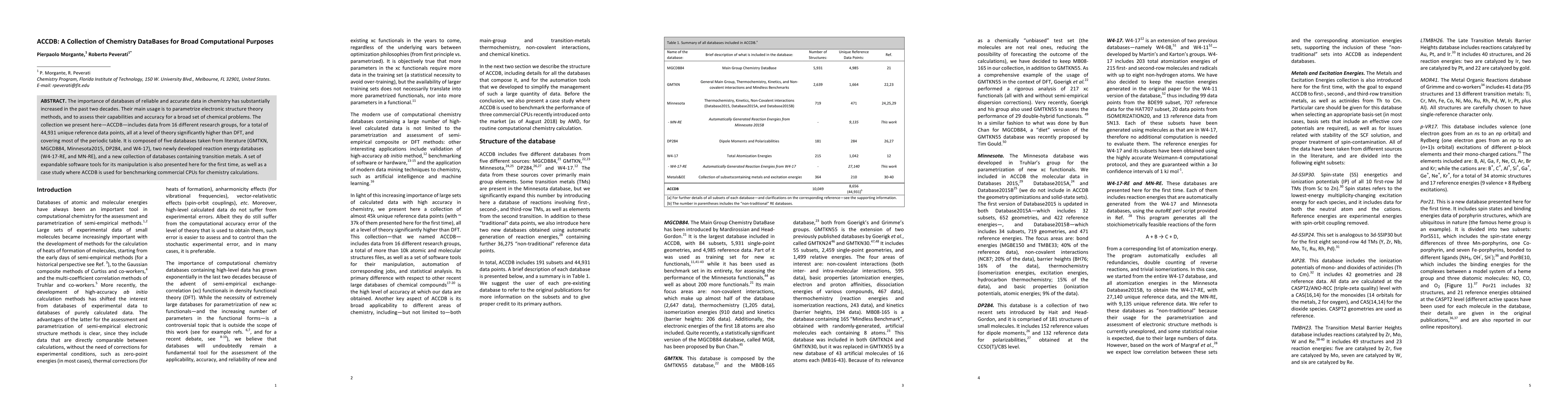 Thumbnail for ACCDB: A Collection of Chemistry DataBases for Broad Computational
  Purposes