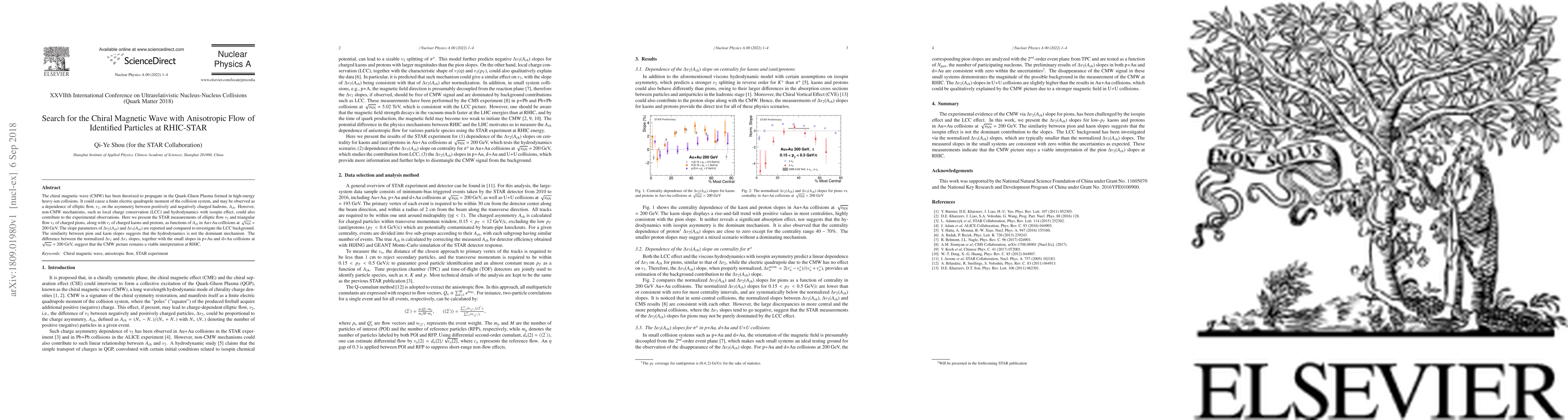 Thumbnail for Search for the Chiral Magnetic Wave with Anisotropic Flow of Identified
  Particles at RHIC-STAR