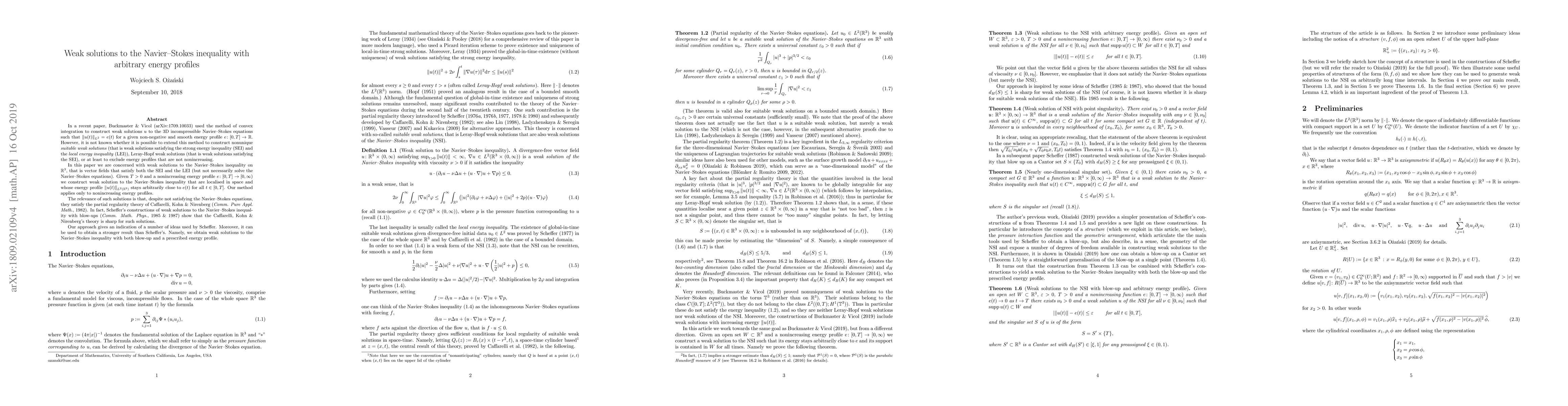 Thumbnail for Weak solutions to the Navier-Stokes inequality with arbitrary energy
  profiles