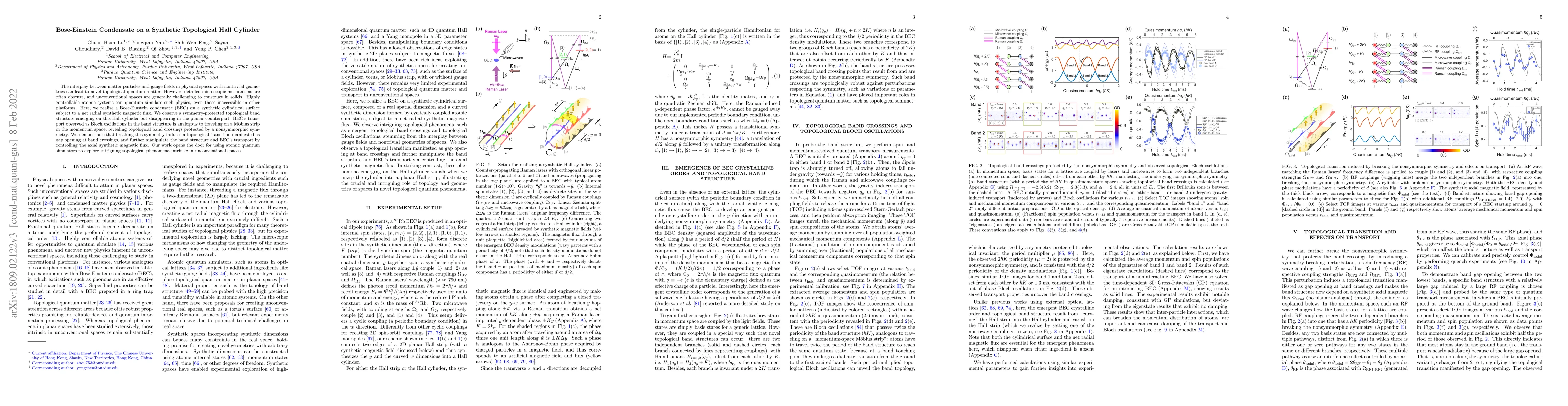 Thumbnail for Bose-Einstein Condensate on a Synthetic Topological Hall Cylinder