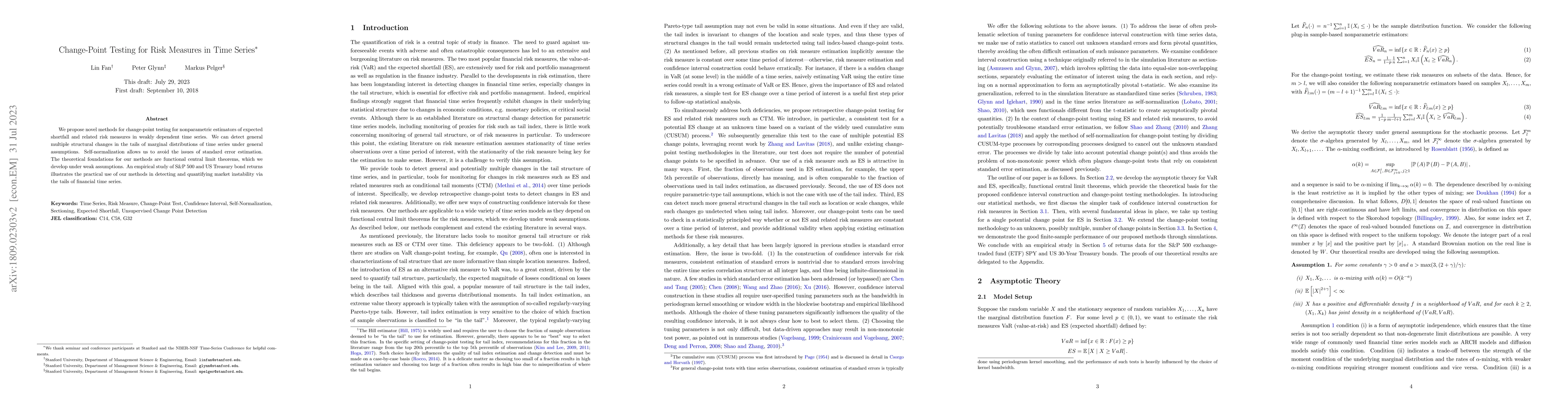 Thumbnail for Change-Point Testing for Risk Measures in Time Series