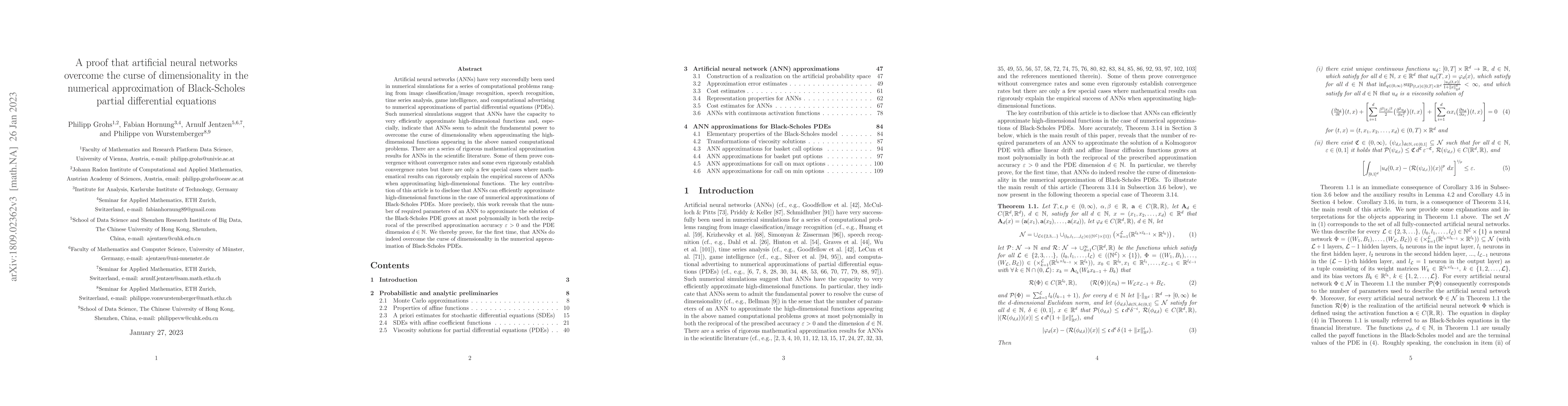 Thumbnail for A proof that artificial neural networks overcome the curse of
  dimensionality in the numerical approximation of Black-Scholes partial
  differential equations