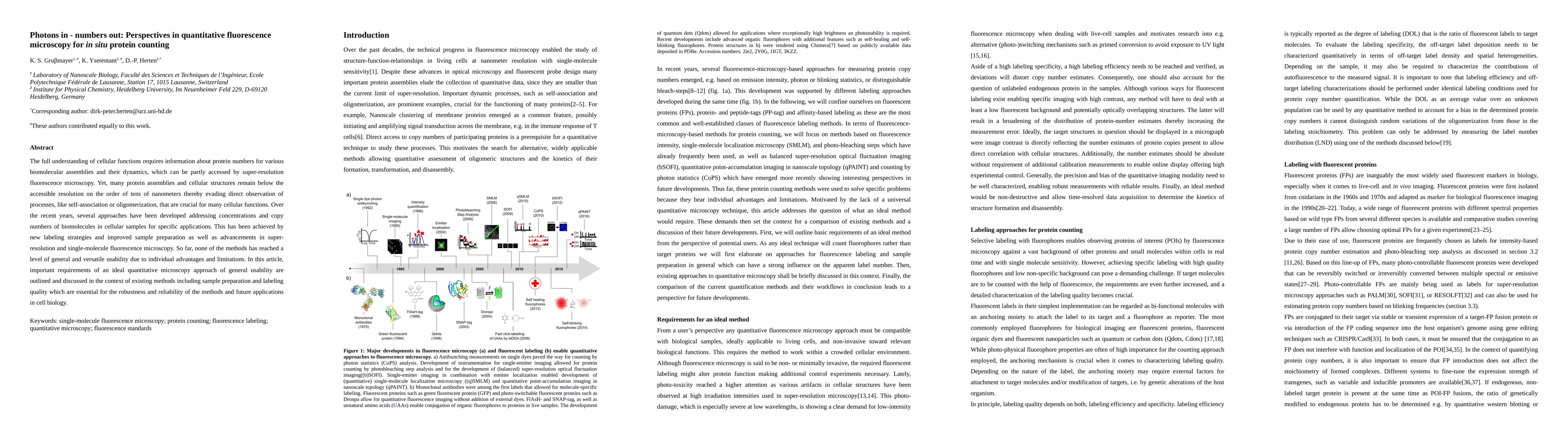 Thumbnail for Photons in - numbers out: Perspectives in quantitative fluorescence
  microscopy for in situ protein counting