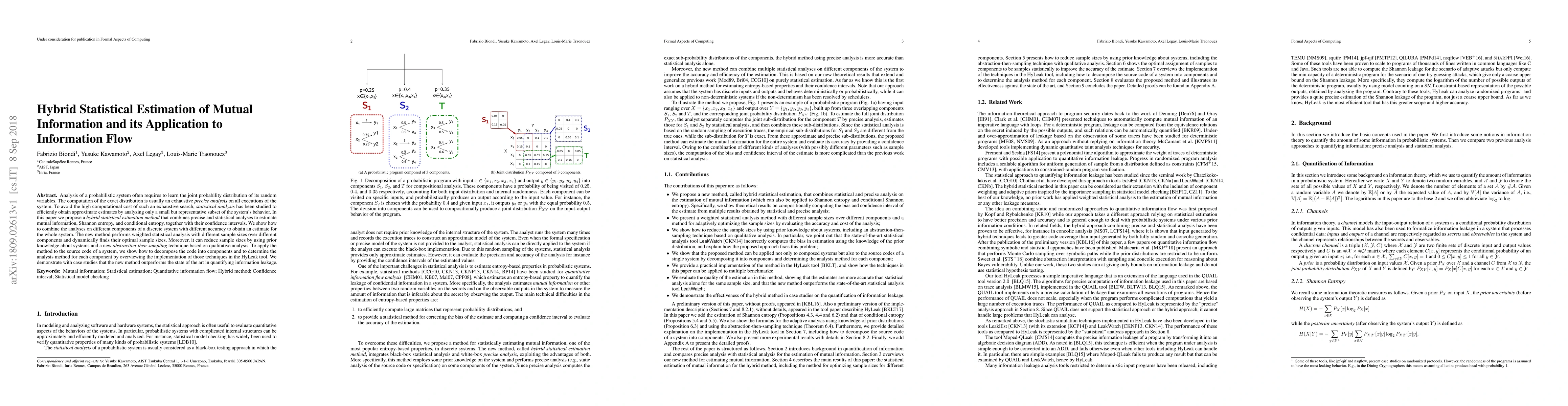 Thumbnail for Hybrid Statistical Estimation of Mutual Information and its Application
  to Information Flow