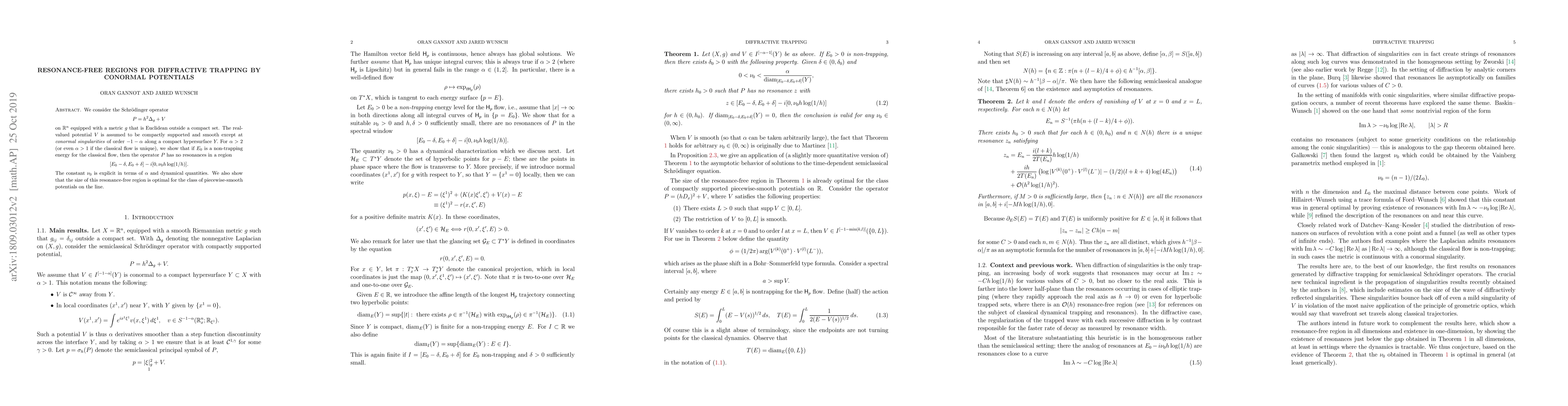 Thumbnail for Resonance-free regions for diffractive trapping by conormal potentials